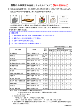 【無料回収など】 函館市の事業所の古紙リサイクルについて