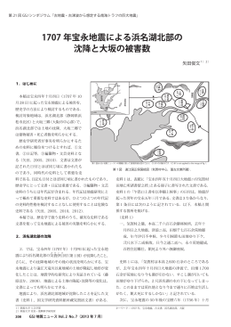 1707 年宝永地震による浜名湖北部の 沈降と大坂の被害数