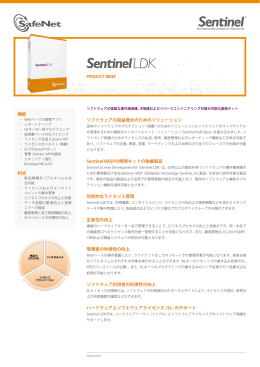 機能 利点 ソフトウェアの収益増大のためのソリューション Sentinel