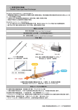 二重管型熱交換器 - 青森県産業技術センター