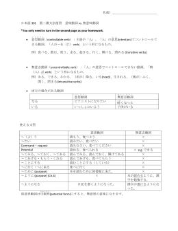 意思動詞vs無意思動詞 - 日本語301 2014
