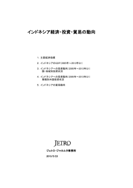 インドネシア経済・投資・貿易の動向