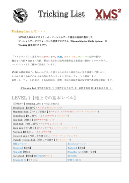 Tricking List - 日本エクストリームマーシャルアーツ協会