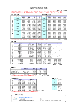 航 空 写 真 販 売 価 格 表 九州地理情報株式会社
