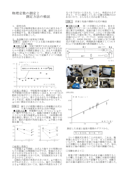 物理定数の測定と 測定方法の検証