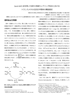 宮浦カップリングにおけるトランスメタル化過程反応中間体の - SPring-8
