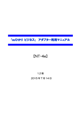 NT-4e 工事保守マニュアル