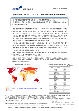 話題の数字No37 －173.6－ 世界と比べた日本の物価水準