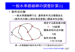 一般水準路線網の調整計算(1)