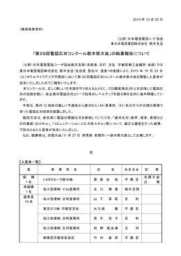 「第29回電話応対コンクール栃木県大会」の結果報告