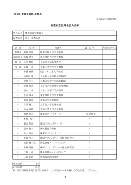 耐震判定委員会委員名簿 平成25年10月29日