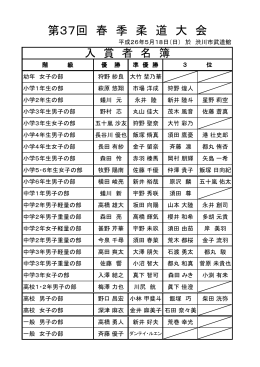 第37回 春 季 柔 道 大 会