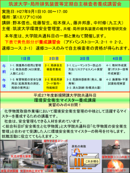 筑波大学・局所排気装置等定期自主検査者養成講習会
