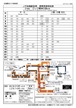 JR桜島駅前発 標準発車時刻表 2系統 ロッジ舞洲方面ゆき 2 3 4