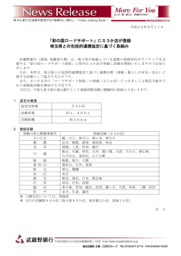 「彩の国ロードサポート」に53か店が登録 埼玉県との包括