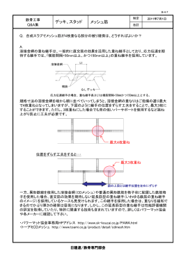 合成スラブでメッシュ筋が4枚重なる 部分 ブブン の被り確保は