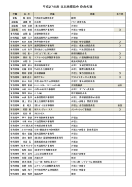 平成27年度 日本商標協会 役員名簿