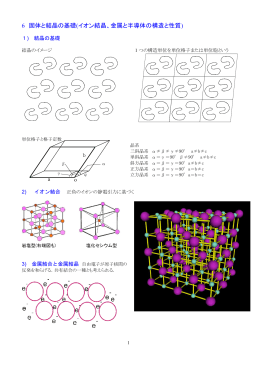 6 固体と結晶の基礎(イオン結晶、金属と半導体の構造と性質)