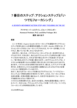 7 番目のステップ：アクションステップと「い つでもフォーカシング」