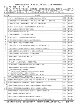 宮崎公立大学ハラスメントセルフチェックリスト（管理職用）
