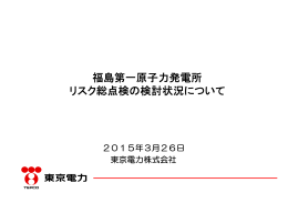 福島第一原子力発電所 リスク総点検の検討状況について