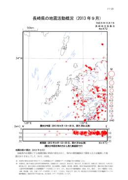 長崎県の地震活動概況（2013 年9月）