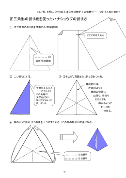 正三角形の折り紙を使ったハナショウブの折り方