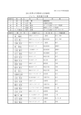 2011世界少年野球大会(福岡) ジャパン 役員選手名簿