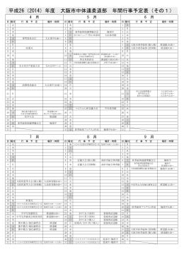 平成26（2014）年度 大阪市中体連柔道部 年間行事予定表（その1）