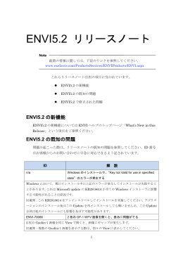 ENVI5.2 リリースノートのダウンロード - Exelis VIS Japan > home