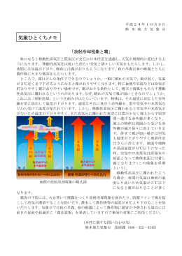 気象ひとくちメモ「放射冷却現象と霜」[PDF形式:143KB]