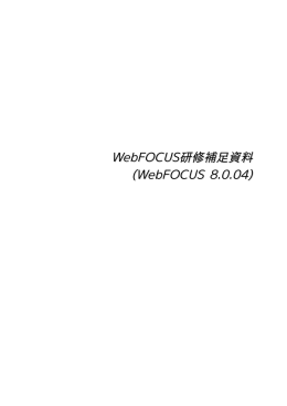 WebFOCUS研修補足資料 (WebFOCUS 8.0.04)