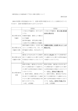 一般社団法人日本認知症ケア学会 定款の変更について 2015.5.23