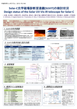 Solar-C光学磁場診断望遠鏡(SUVIT)の検討状況 Design status of the