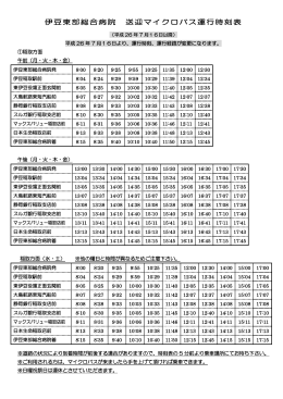 伊豆東部総合病院 送迎マイクロバス運行時刻表