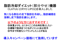 脂肪冷却ダイエット CLATUU(CRYO LIPO2)
