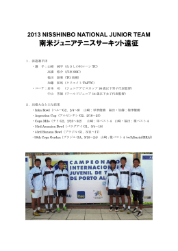 NISSHINBO NATIONAL JUNIOR TEAM 南米ジュニアテニスサーキット