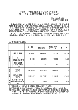 （収入）金額の消費税込推計値について