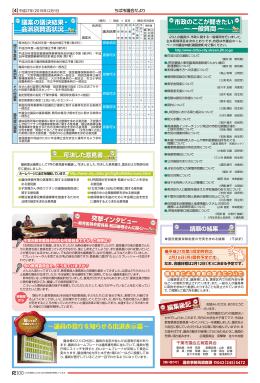 議員の登庁を知らせる出退表示器∼ 編集後記 議案の議決結果