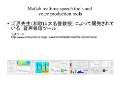 Matlab realtime speech tools and voice production tools 河原先生
