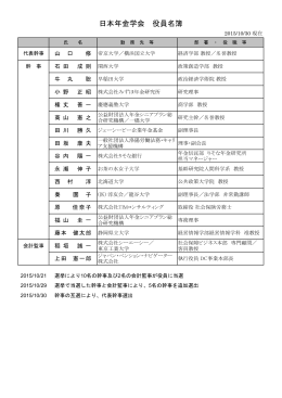 日本年金学会 役員名簿