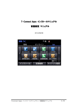 T-Connect Apps インストールマニュアル 音量設定 マニュアル