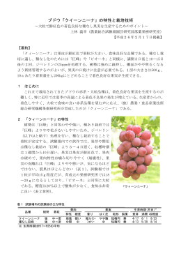 ブドウ「クイーンニーナ」の特性と栽培技術