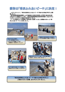 「堺浜自然再生ふれあいビーチで海の生き物を学ぼう」に ご参加