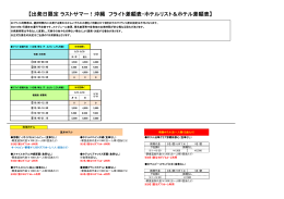 【出発日限定 ラストサマー！沖縄 フライト差額表・ホテルリスト＆ホテル