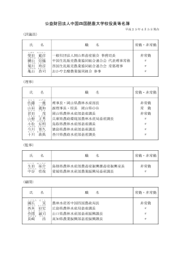 公益財団法人中国四国酪農大学校役員等名簿