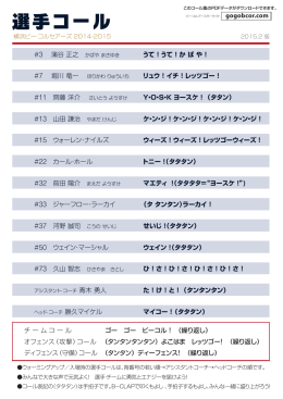 横浜ビーコルセアーズ選手コール2014