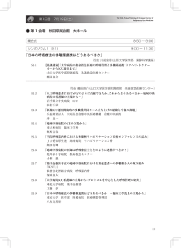 第 1 会場 秋田県民会館 大ホール 「日本の呼吸療法の多職種連携はどう