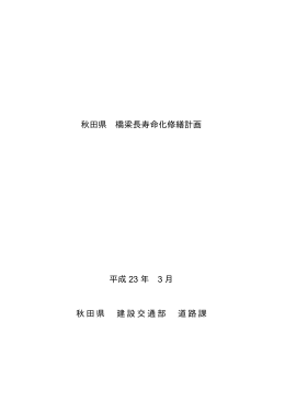 秋田県橋梁長寿命化修繕計画（公表資料）(PDF文書)