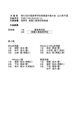 第63回中国高等学校相撲選手権大会 山口県予選 平成27年4月25日